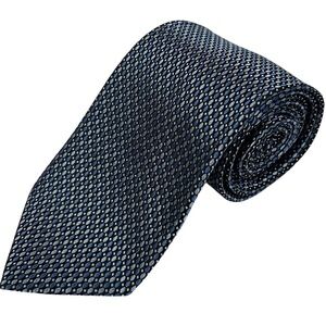Bocara Men's Blue Black Geometric 100% Silk Handmade Tie
